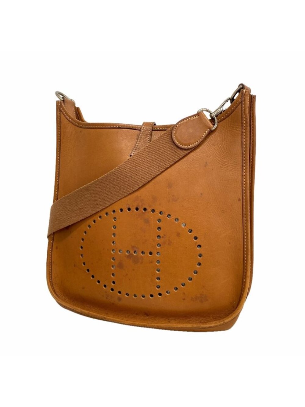Hermes Shoulder Bag Evelyne Vache Natural Silver